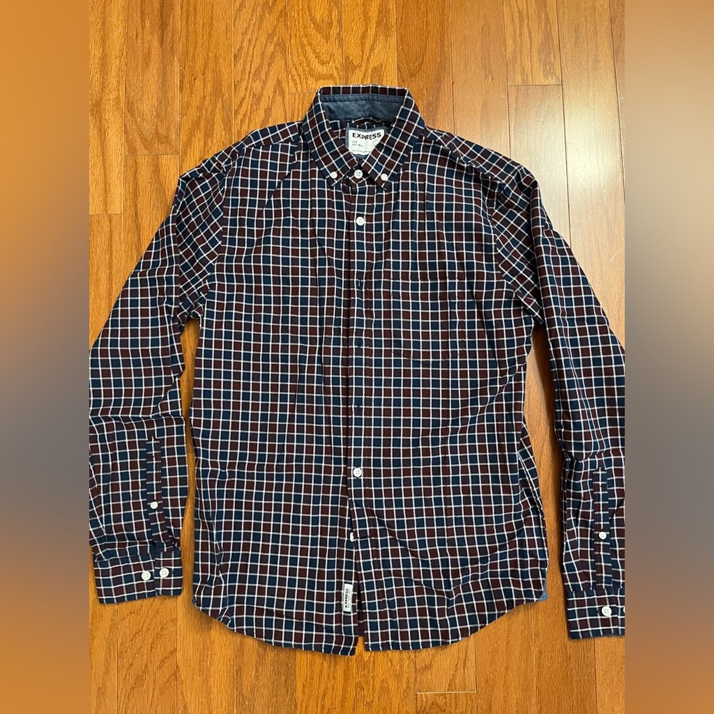 Express Slim Soft Wash Button Down Casual Dress Shirt Men Small NEW WITH TAGS